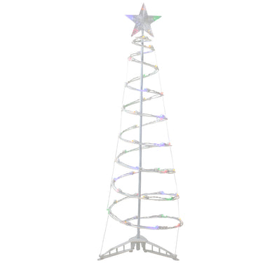 4ft LED Lighted Spiral Cone Tree Outdoor Christmas Decoration, Multi Lights